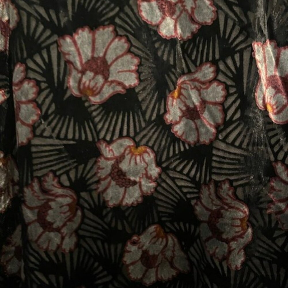 Retro Velvet Floral Art Deco Sleeveless Swing Mini Dress - NWOT - Picture 8 of 16